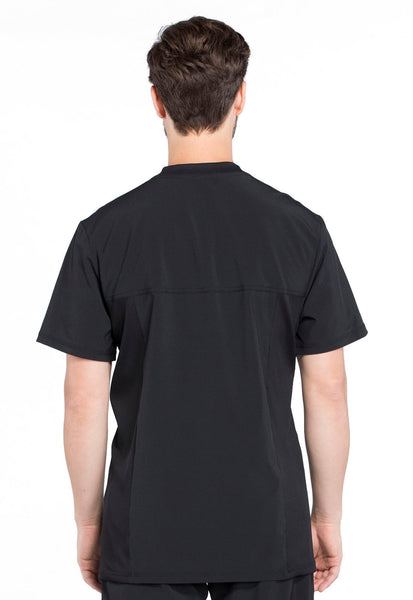 Men's V-Neck Top with Chest Pocket Zip Closure