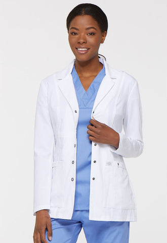 28" Snap Front Lab Coat in White